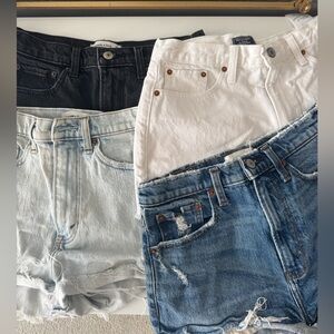 Abercrombie & Fitch Women's Jean Shorts - Black, White, Light Blue, Dark Blue